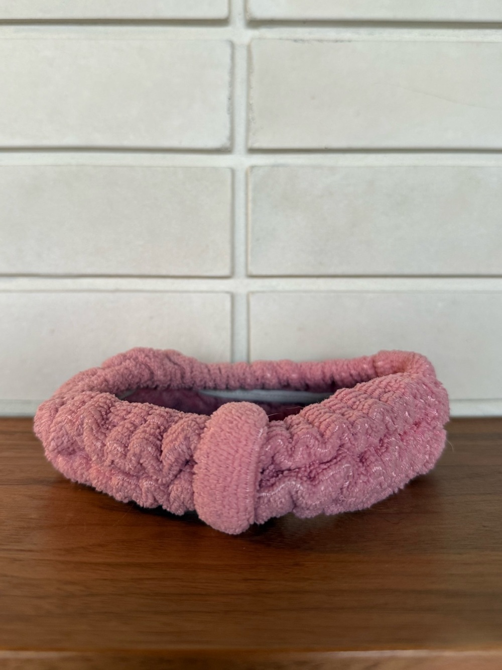 Pink Terry Cloth Spa Headband * Bow Detail * One Size